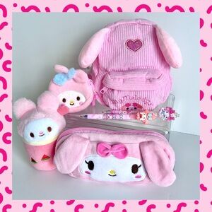 🩷(MY329) My Melody Adorable 6-Piece Cozy Crossbody Bundle!